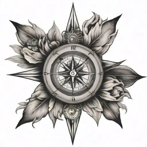 mom and son compass matching tattoo tattoo design idea