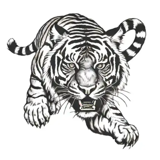 tiger tattoo stalking its pray tattoo design idea