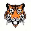 Tiger face logo for sports tattoo design idea