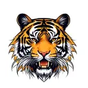 Tiger face logo for sports tattoo design idea