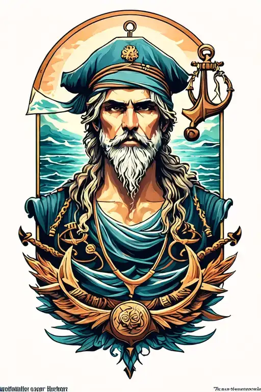 stoic nautical elements tattoo design idea