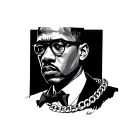 Malcolm x wearing a chain tattoo design idea
