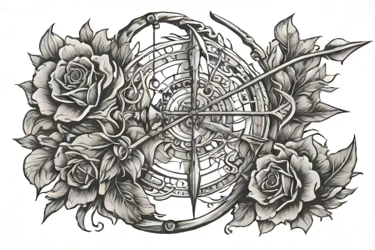 bow and arrow design tattoo design idea