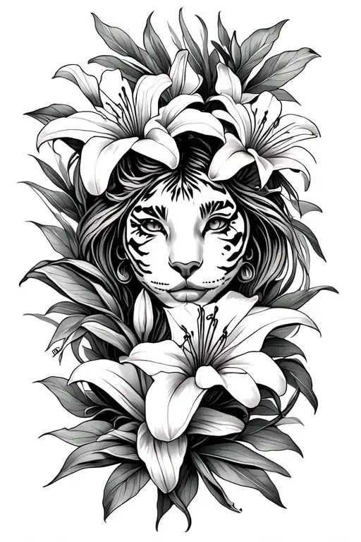 LLMom surrounded by tiger lily's on forearm tattoo tattoo design idea