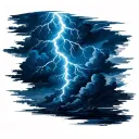 negative space lightning storm clouds. tattoo design idea