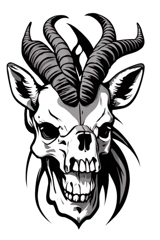 Springbok rugby with skull tattoo design idea
