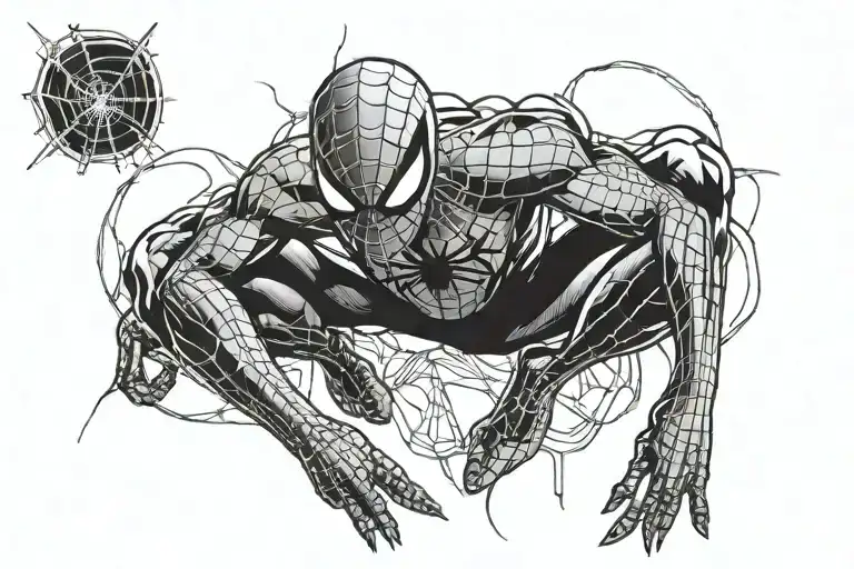 spiderman comic book style tattoo featuring tattoo design idea