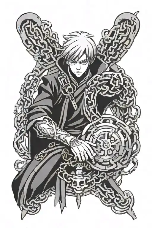 kurapika chain of judgement tattoo  tattoo design idea