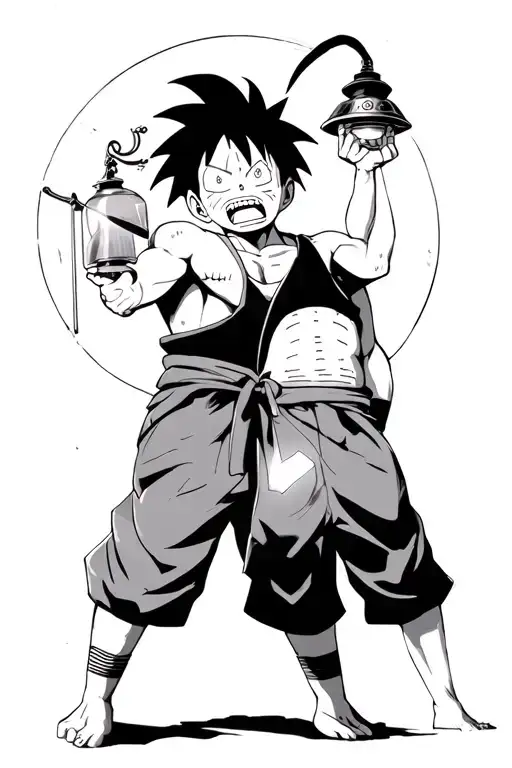 luffy and flying lamp naruto and jiraiya son gohan ssj2 crying tattoo design idea