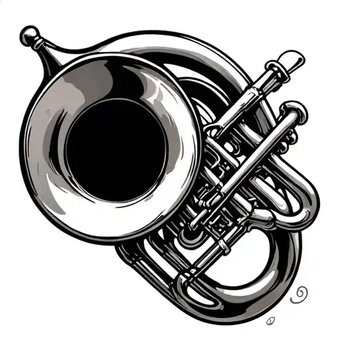 music trombone tattoo design idea