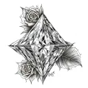 . **Central Element**: The center of the tattoo is a large diamond, done in a geometric style. It can tattoo design idea