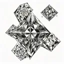 . **Central Element**: The center of the tattoo is a large diamond, done in a geometric style. It can tattoo design idea