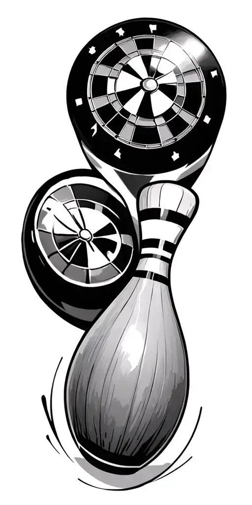 5 pibowling and darts themed tattoo tattoo design idea