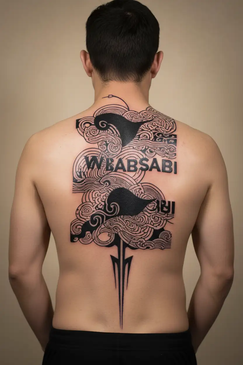 Wabi-Sabi written in Japanese tattoo design idea
