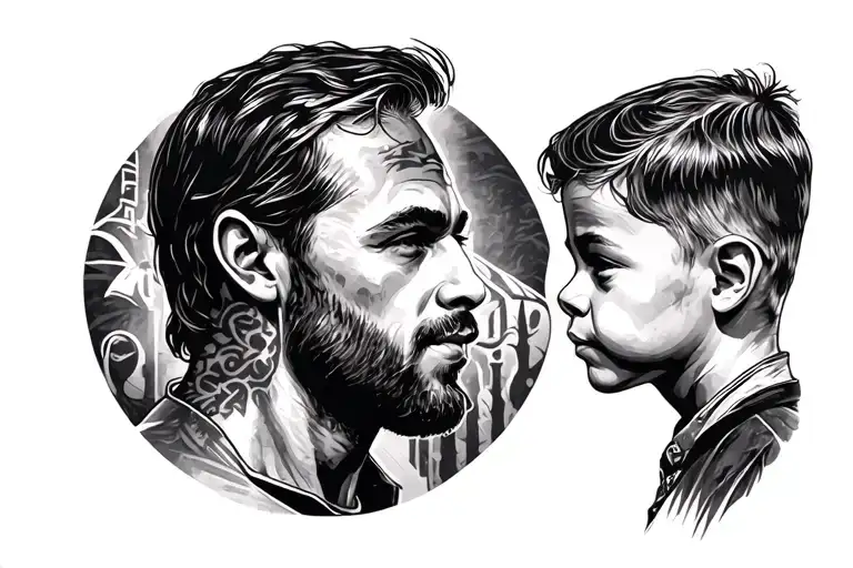 DAD AND SON tattoo design idea