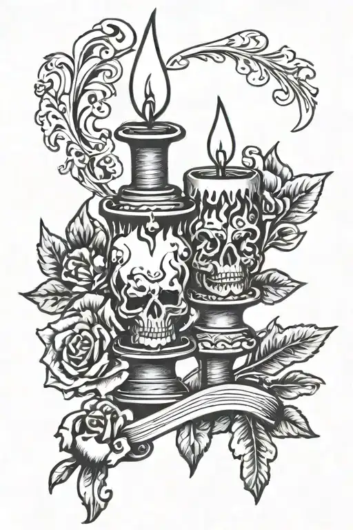 candle burning both ends tattoo design idea
