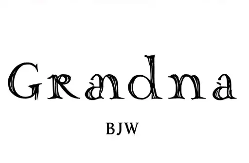 "Grandma - BJW" tattoo design idea