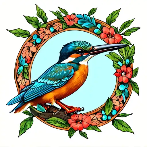 kingfisher bird tattoo design idea