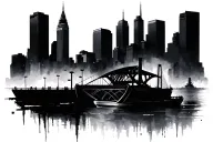 boston skyline tattoo design idea