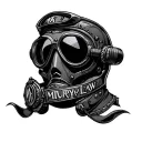 mk 5 dive helmet with Murphy law in Latin surrounding it  tattoo design idea