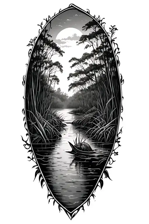 Louisiana swamp tattoo design idea