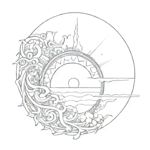 Sun rise again tattoo design idea