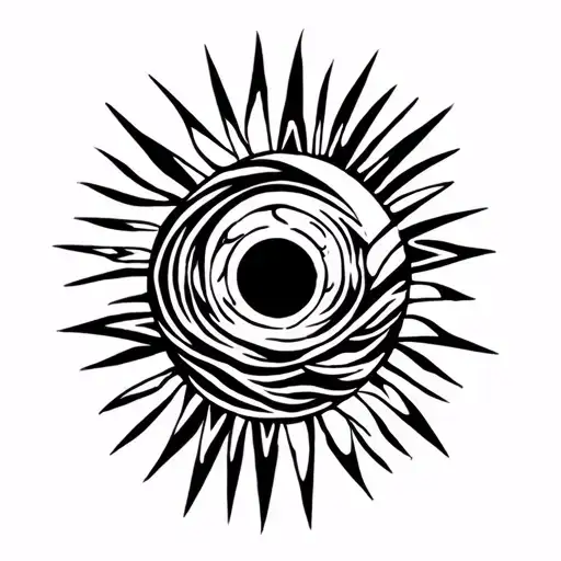 The calm sea and a rising sun represent overcoming challenges and positive energy. tattoo design idea
