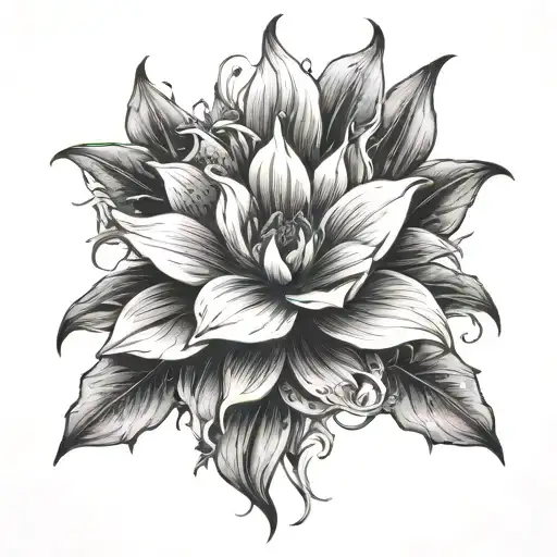 plant that represents God surrounded tattoo design idea