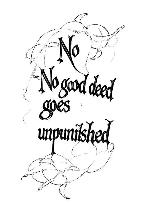 "No good deed goes unpunished " writing lyrics tattoo design idea