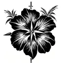 turtle island hibiscus palm tree compass tattoo design idea