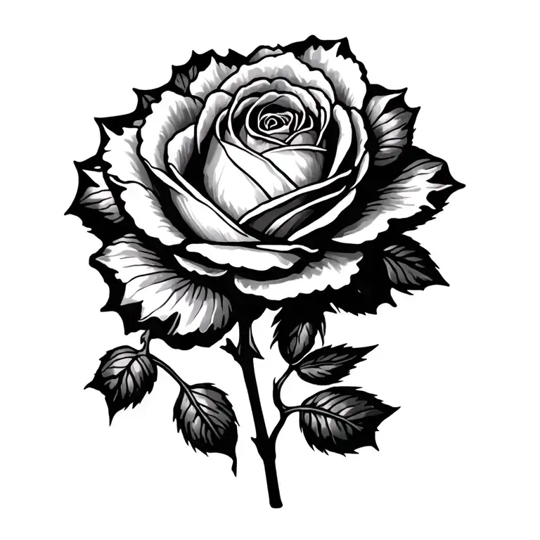 Wild Rose tattoo design idea