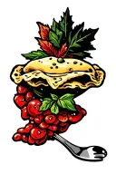 ravioli on a fork tattoo design idea