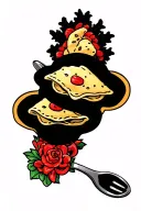 ravioli on a fork tattoo design idea