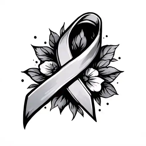 Breast Cancer Ribbon tattoo design idea