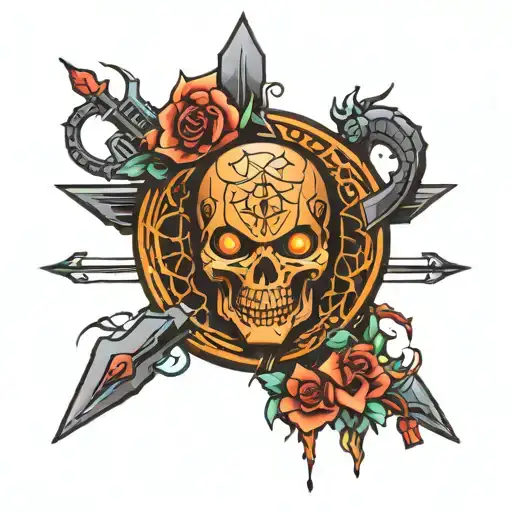 cyber sigilism tattoo design idea