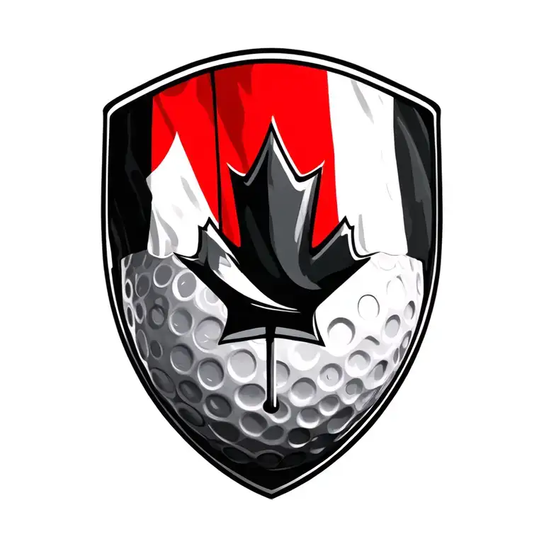 golf pga of Canada flag tattoo design idea