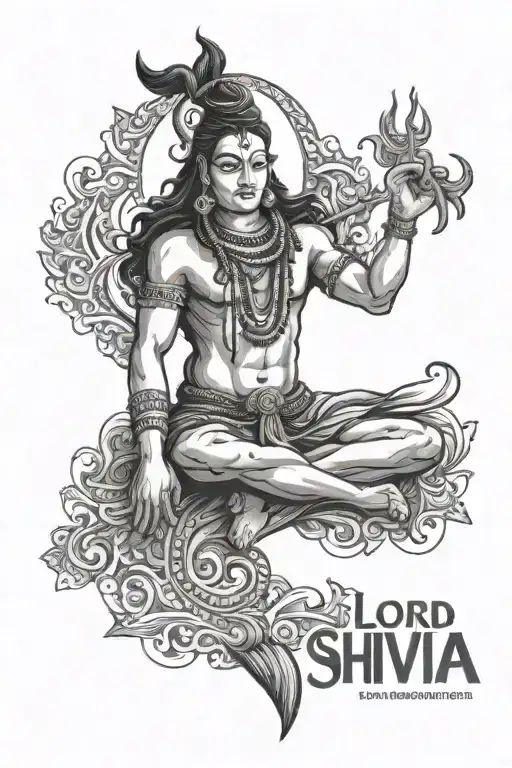 lord shiva mrityunjay mantra written tattoo design idea