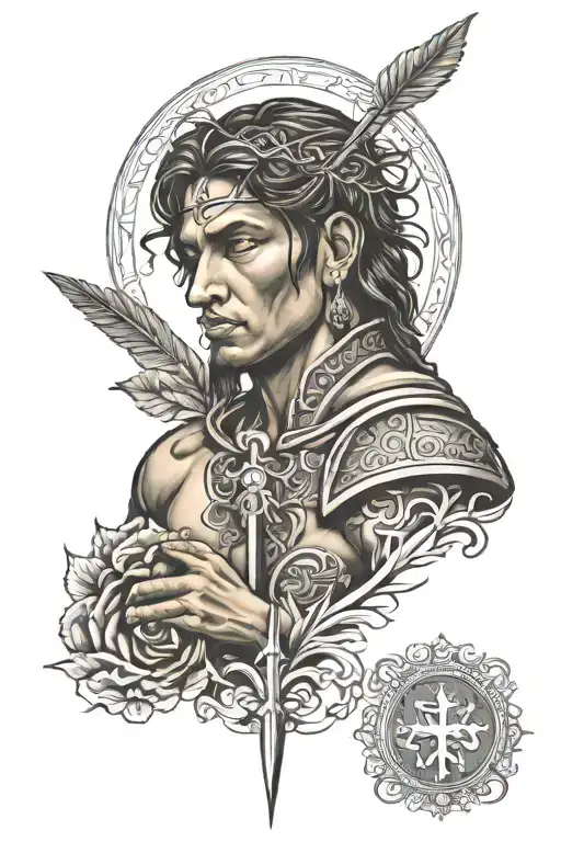 Catholic St Sebastian tattoo design idea