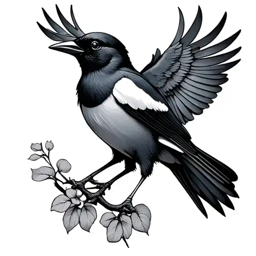 2 Magpie tattoo design idea