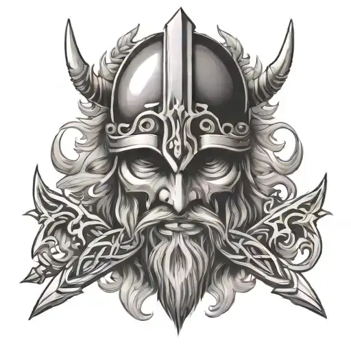 Vikings, Sword, Crown, strength tattoo design idea