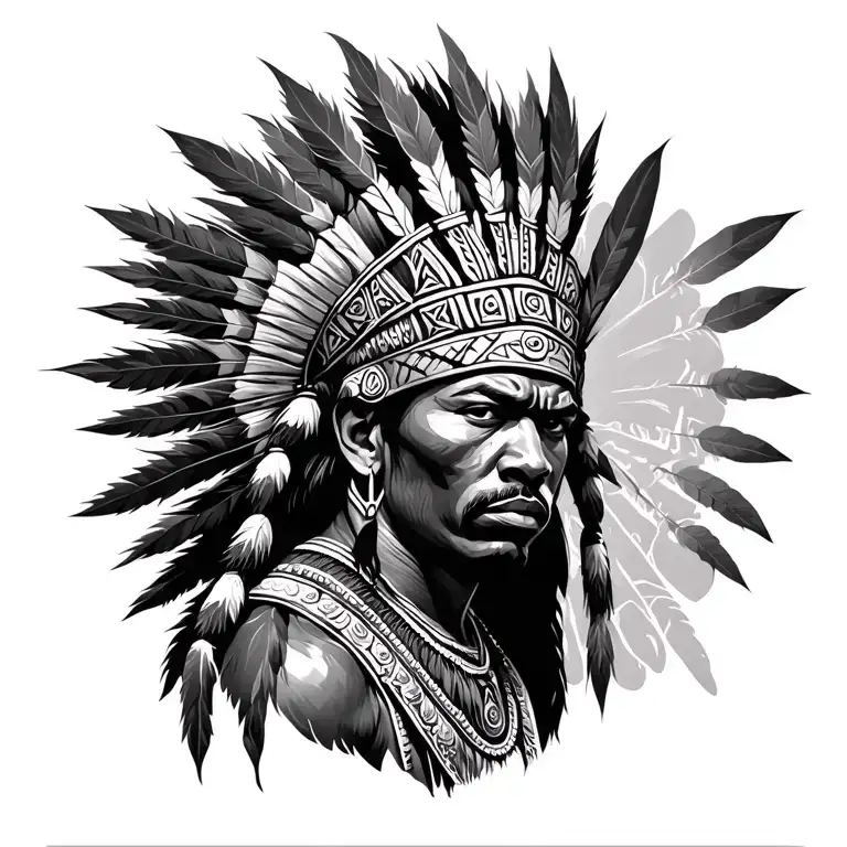 African Zulu warrior tattoo design idea