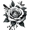 Rose And Dragonfly tattoo design idea