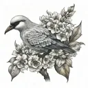 fleur crane bird tattoo design idea