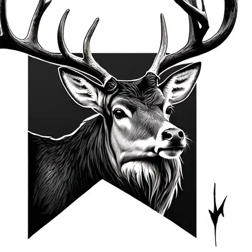Scottish Stag tattoo design idea