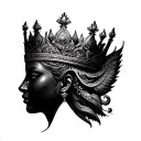 Apsara crown tattoo design idea