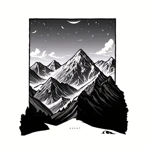 Afghanistan mountains tattoo design idea