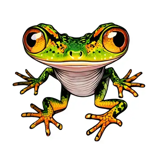 A gecko with anime eyes tattoo design idea