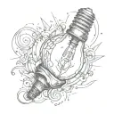 light bulb tattoo design idea
