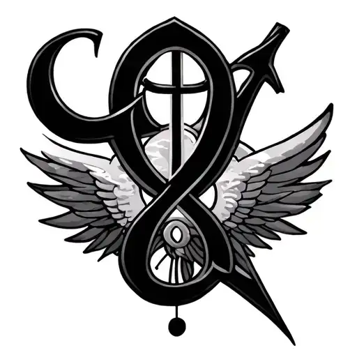 Navigational, chi rho alpha and omega symbol tattoo design idea