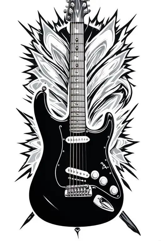 Electric Guitar tattoo design idea